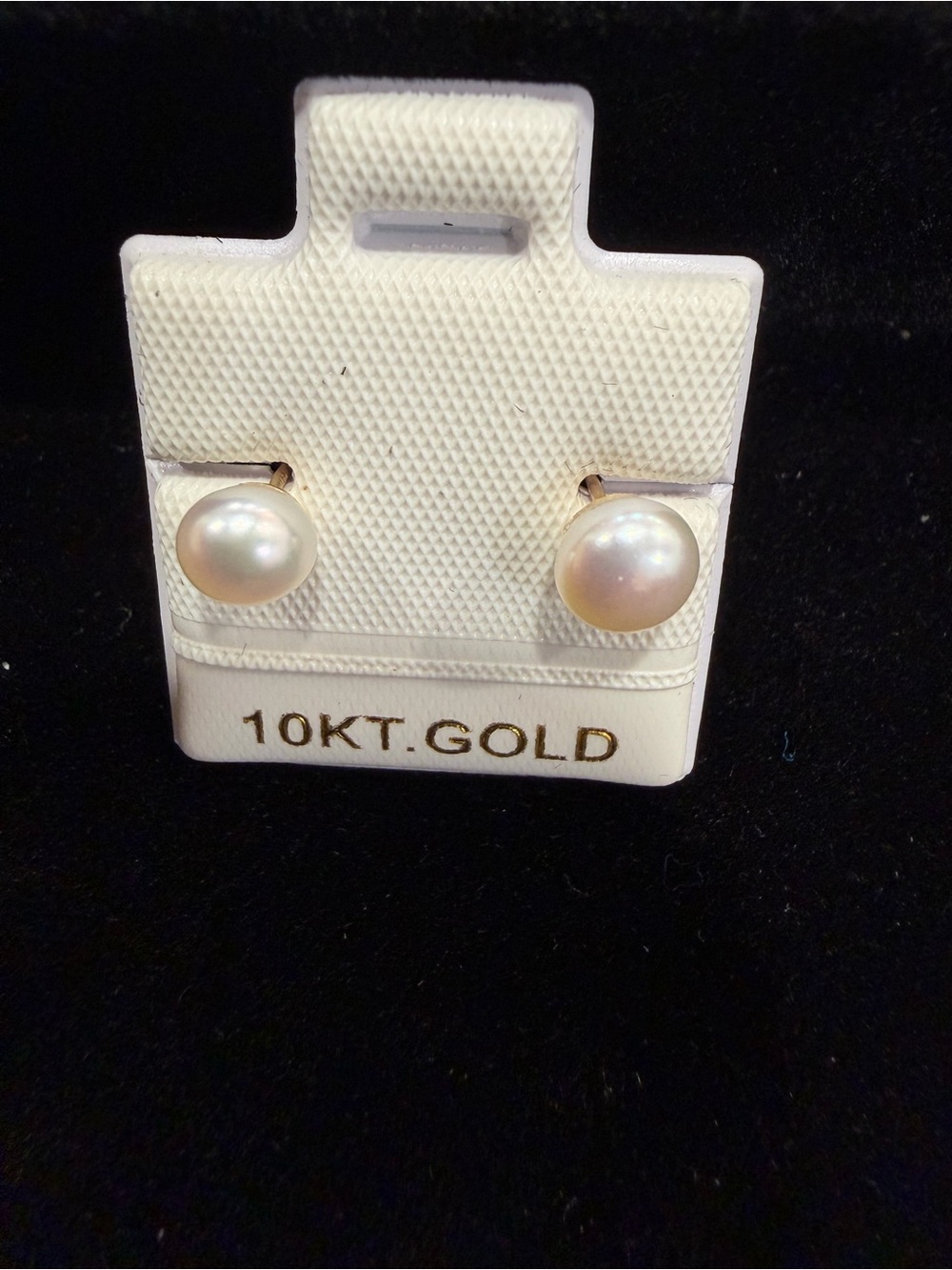 10KT Gold Freshwater Pearl Stud Earrings - White Pearls